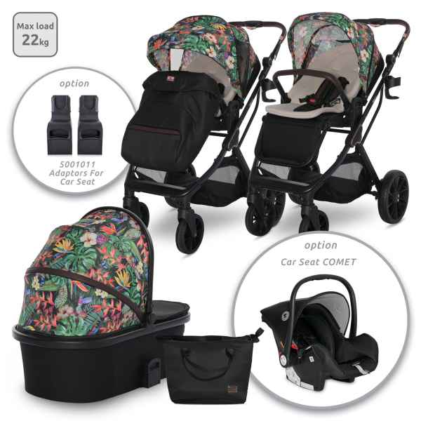 Комбинирана бебешка количка 2в1 Lorelli Glory, Tropical Flowers-Qgshg.jpg