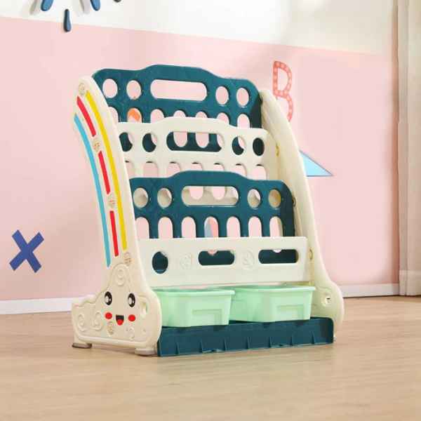 Комбинирана детска етажерка за книги и играчки Feelkids, зелена-QkEXT.jpeg