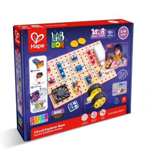 Образователен комплект Hape, LabBox, Изследване на вериги, 30 части