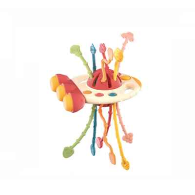 Бебешка сензорна играчка Moni UFO, red