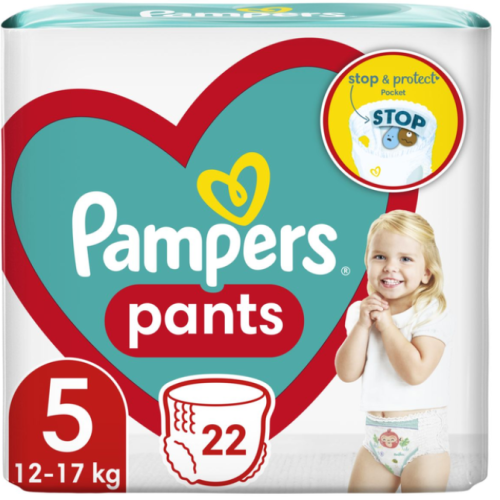 Гащички за еднократна употреба Pampers 5 CP, 12-17 кг 22 бр.