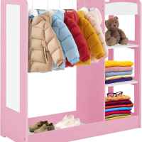 Детска стойка за дрехи с огледало Ginger Home, розова-RPWLY.jpeg