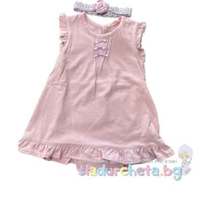 Бебешка рокля с лента Сали, светлолилава