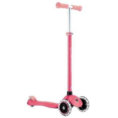 Тротинетка със светещи колела Globber Primo Plus Glow Lights, корал