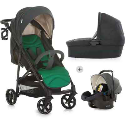 Комбинирана бебешка количка 3в1 Hauck Rapid 4S Plus, Caviar/Emerald