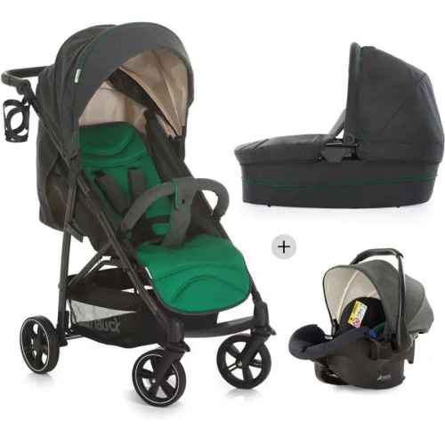 Комбинирана бебешка количка 3в1 Hauck Rapid 4S Plus, Caviar/Emerald