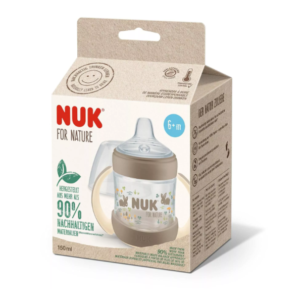 Шише за сок Nuk for Nature 150 мл. със силиконов накрайник 6+ м., Крем-RswFK.png