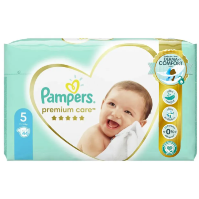 Еднократни пелени Pampers Premium Care 5 Junior, 11-16 кг 44 бр.