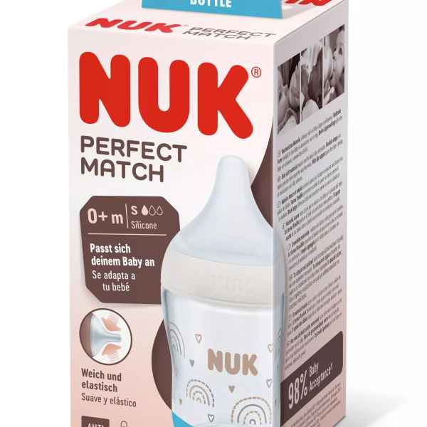 Стъклено шише NUK, Perfect Match 120мл. 0+мес., Дъга-SURZD.jpeg