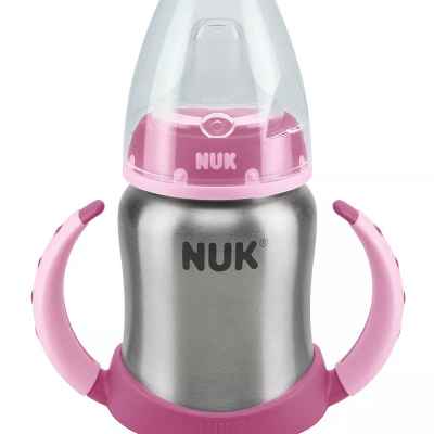 Шише от неръждаема стомана NUK, First Choice, 125мл, Розово