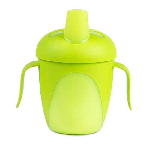 Нетечаща чаша с твърд накрайник и капаче Canpol Tropical Bird 9м+ 240 мл, зелена