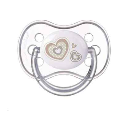 Силиконова залъгалка със симетрична форма Canpol Newborn Baby 0-6м, бежова