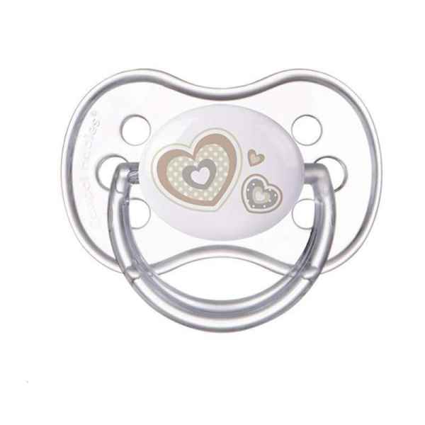 Силиконова залъгалка със симетрична форма Canpol Newborn Baby 0-6м, бежова-SnldS.jpg