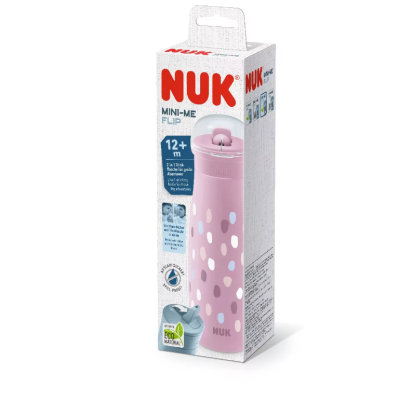 Чаша Nuk Nuk Mini-me Flip 450 мл, лилава на точки