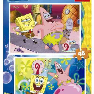 Пъзел Educa, Sponge Bob 2в1, 2 х 48 части