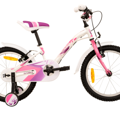 Детски велосипед Sprint Alice 18, бяло с бледорозово и лила