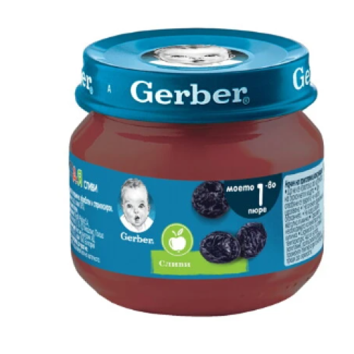 Бебешко пюре Gerber, Сливи 6м 80 гр.