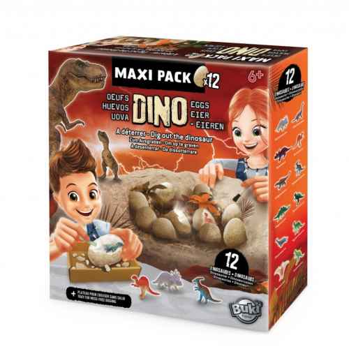 Комплект 12 мега дино яйца за откриване Buki France