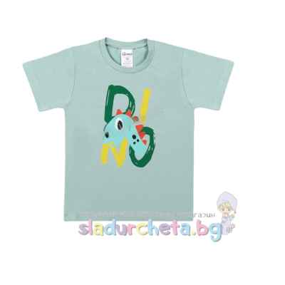 Детска тениска Светли, цвят олив