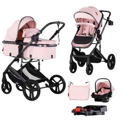 Комбинирана бебешка количка 4в1 Chipolino Аморе, розов маршмелоу