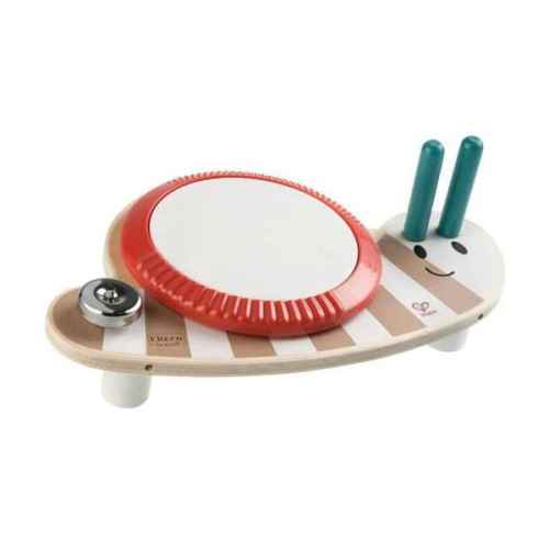 Музикална играчка Hape, Барабан, Охлюв, 31 см