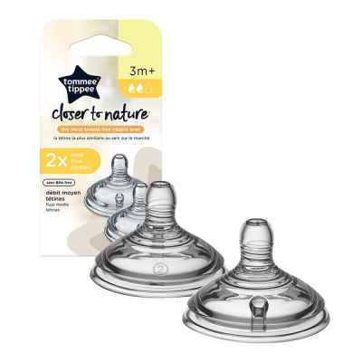 Биберони Tommee Tippee Closer to Nature Slow 2 капки, 3+м, 2бр.