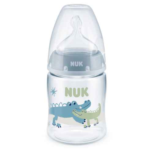 Шише Nuk First Choice 150 мл. силиконов биберон 0-6м, синьо