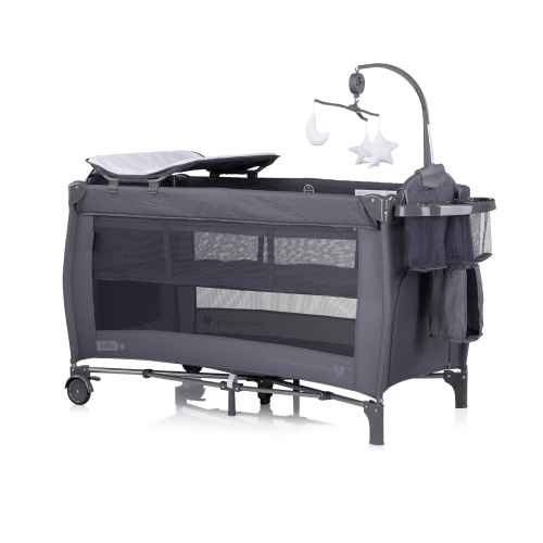 Бебешка преносима кошара Chipolino Бела, антрацит