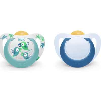 Каучукова залъгалка NUK Star, 6-18м, момче, 2бр