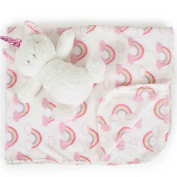 Бебешко одеяло Cangaroo с играчка Unicorn rainbow 90/75 см-UrXAA.jpg