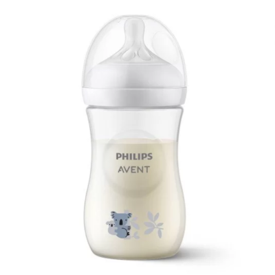 Шише за храна Philips Avent Natural Response 3.0 с биберон 1м+, 260 мл, Коала