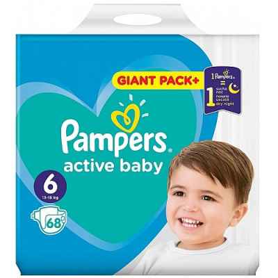 Памперси Pampers Active Baby 6, 13-18 кг 68 бр.