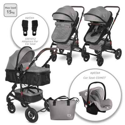 Комбинирана бебешка количка Lorelli Alba Premium, Opaline Grey