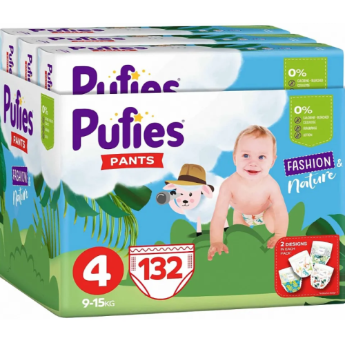 Гащички Pufies Fashion & Nature 4, 9-15 кг 132 бр.