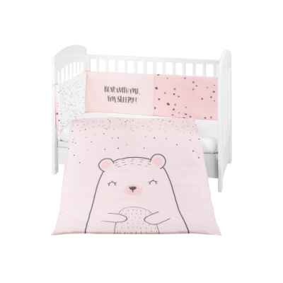 Бебешки спален комплект Kikka Boo 2 части EU style, Bear with me Pink