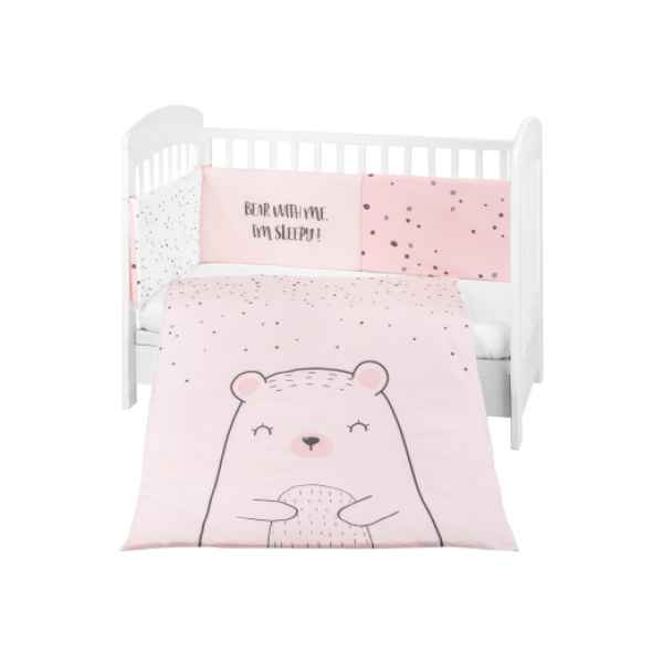 Бебешки спален комплект Kikka Boo 2 части EU style, Bear with me Pink-VdNNv.jpeg