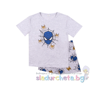 Детска пижама Енигма, Спайдърмен в сив меланж