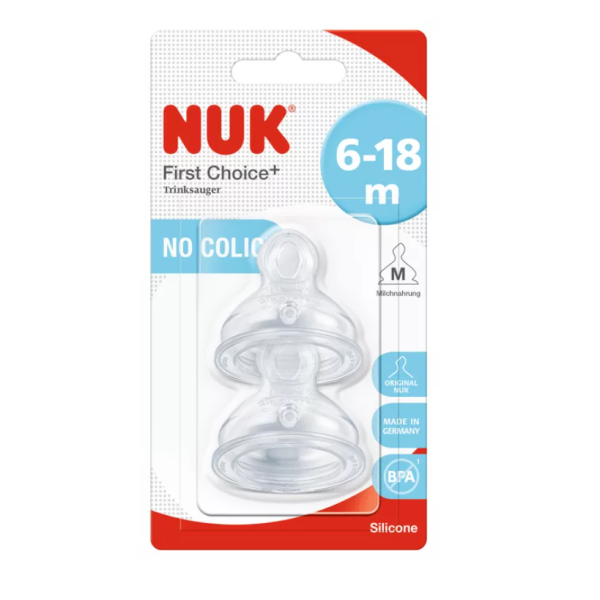Биберони за хранене Nuk First choice +, M, 6-18 м, 2 бр.-WH3ro.png