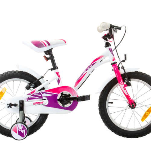 Детски велосипед Sprint Alice 16, бяло с розово и лила