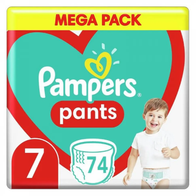 Гащички за еднократна употреба Pampers 7, 17+ кг 74 бр.