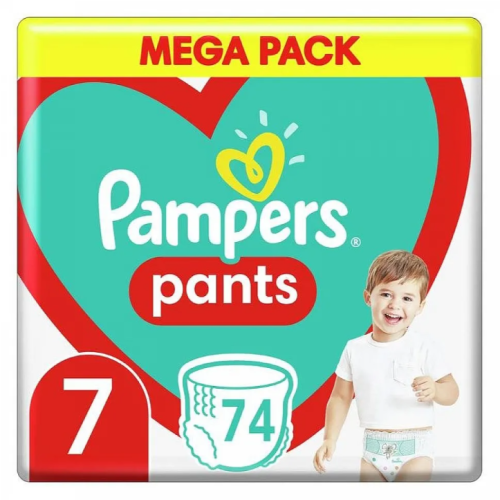 Гащички за еднократна употреба Pampers 7, 17+ кг 74 бр.