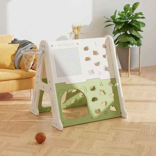 Детска пластмасова стена за изкачване 5 в 1 Feelkids, зелена