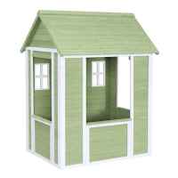 Детска дървена къща за игра Ginger Home, зелено и бяло-WdHK5.jpeg