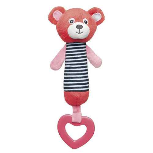 Мека играчка с дрънкалка 0м+ Canpol Bears, корал