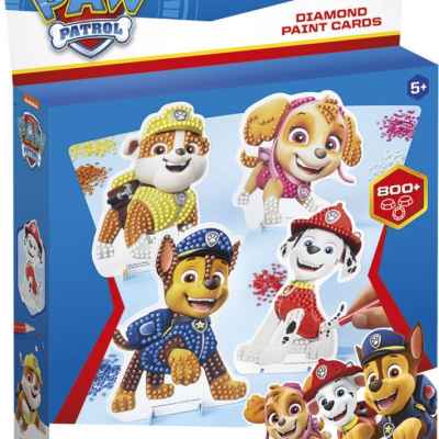 Творчески комплект Totum, Paw Patrol, Направи сам диамантени карти, 4 броя