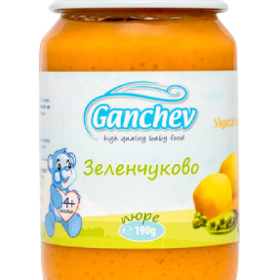 Бебешко пюре Ganchev, зеленчуково 4м 190 гр.