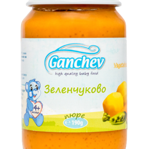 Бебешко пюре Ganchev, зеленчуково 4м 190 гр.