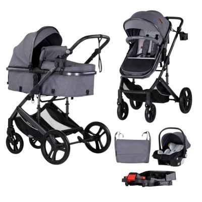 Комбинирана бебешка количка 4в1 Chipolino Аморе, облачно сиво