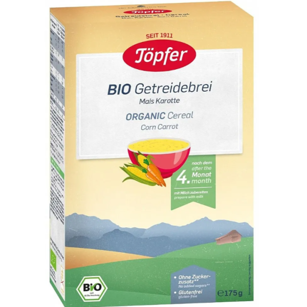 Безмлечна био каша Topfer, зеленчукова каша с царевица и морков 4м 175 гр.-X33Qb.png