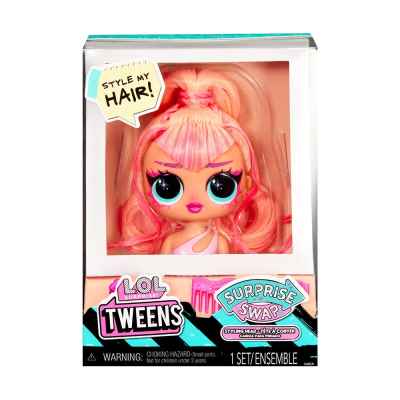 Глава за стилизиране L.O.L. Surprise - Tweens Swap, розово/оранжева коса и розов гребен